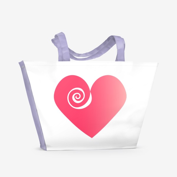 Пляжная сумка «Сердце с розой»