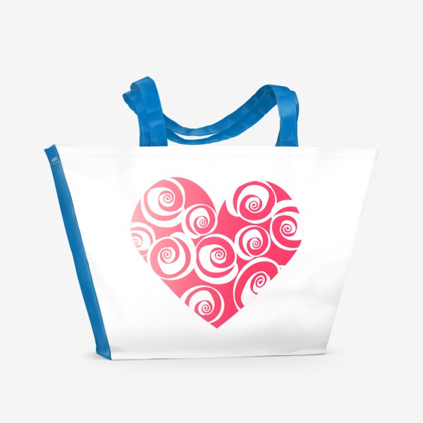 Пляжная сумка «Сердце с розами»