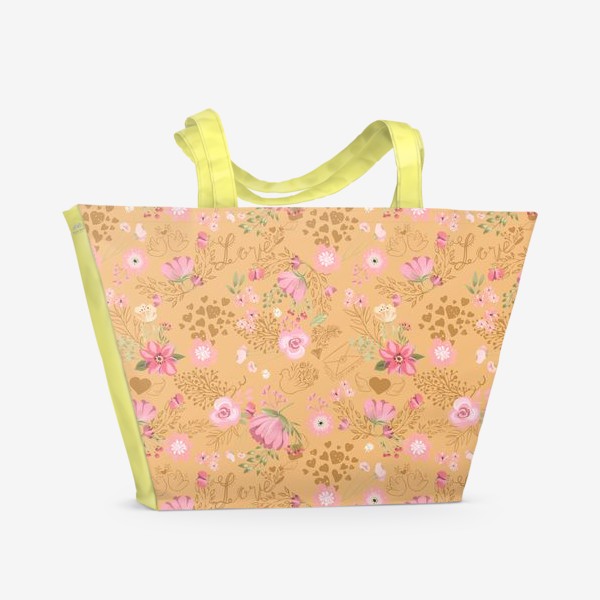 Пляжная сумка « Цветочный принт»