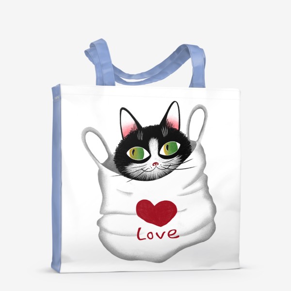 Сумка-шоппер «Пакет полный любви (котик)»