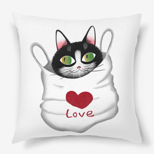Подушка «Пакет полный любви (котик)»