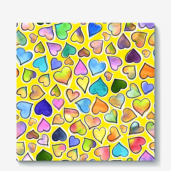 Холст «Love Watercolor Hearts»