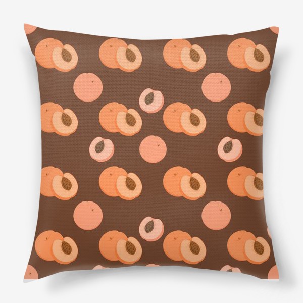 Подушка «Персики на коричневом»