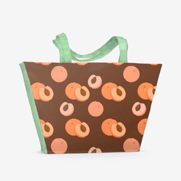 Пляжная сумка «Персики на коричневом»
