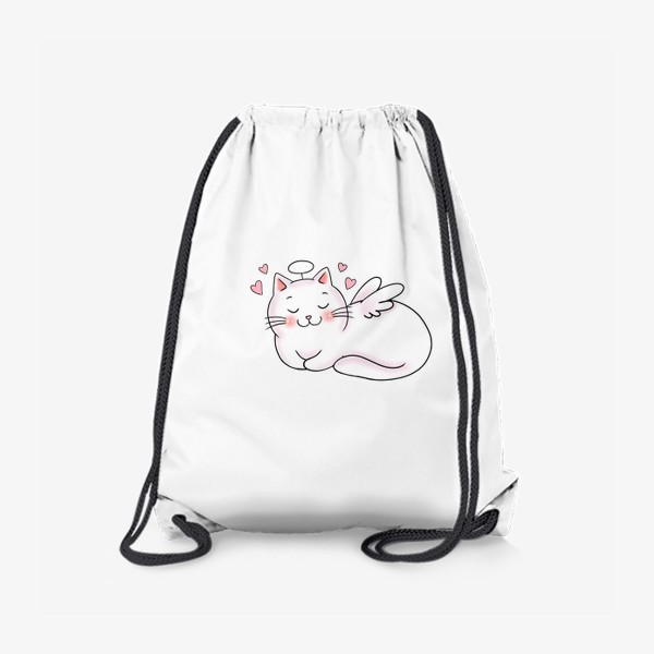 Рюкзак «Котик ангелочек с сердечками»