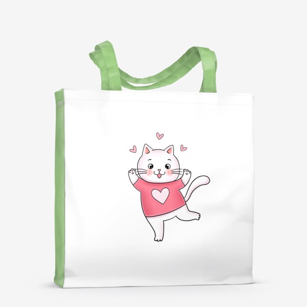 Сумка-шоппер «Котик с сердечками»
