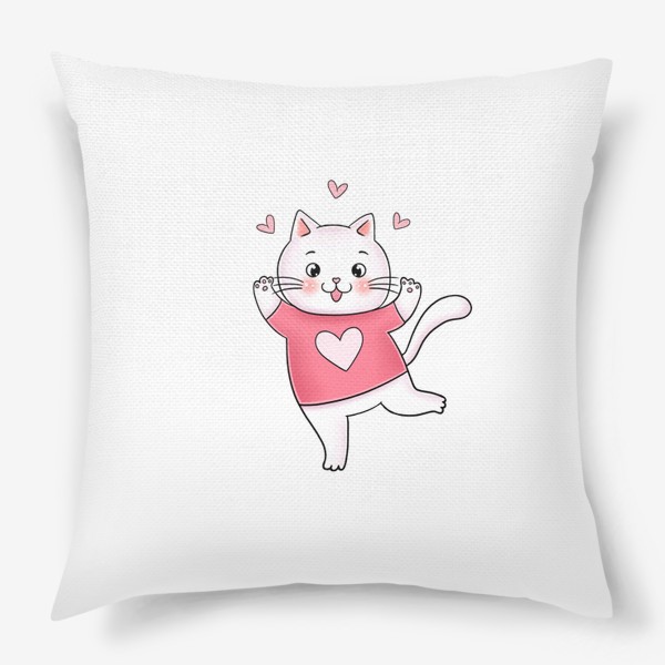 Подушка «Котик с сердечками»