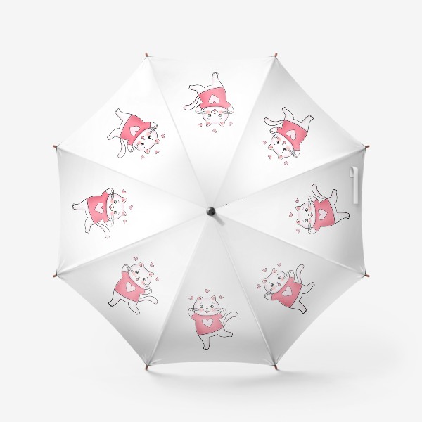 Зонт «Котик с сердечками»