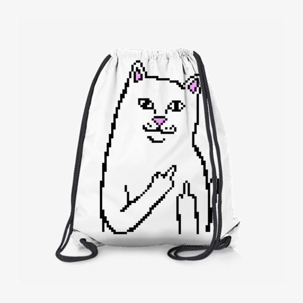 Рюкзак «Милый котик показывает фак в пикселях. Смешной котяра показывает средний палец»