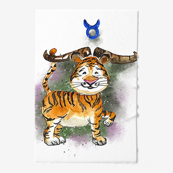 Полотенце «телец гороскоп год тигра подарок веселый принт»