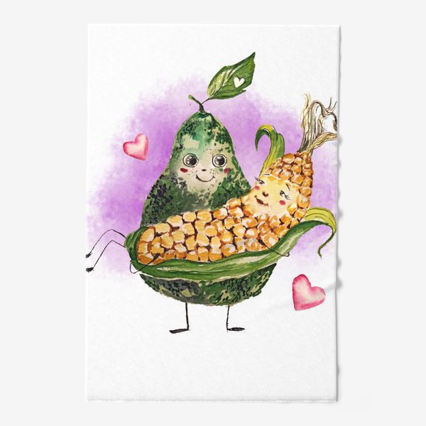 Полотенце &laquo;любовь овощи love is веселый принт авокадо кукуруза&raquo;