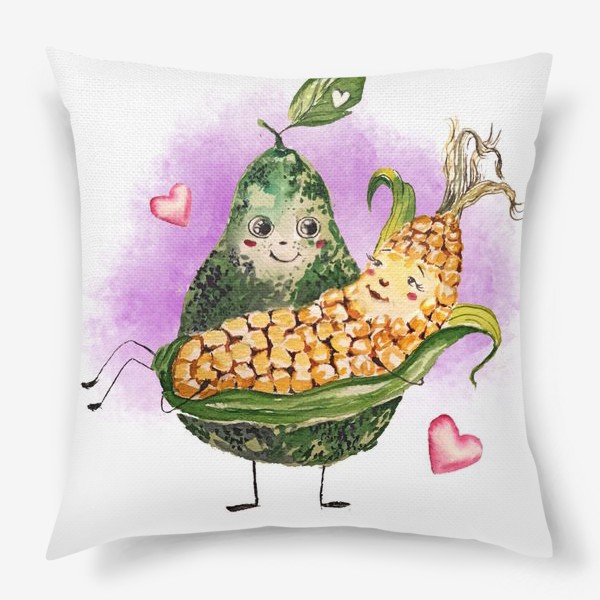 Подушка «любовь овощи love is веселый принт авокадо кукуруза»
