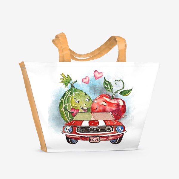 Пляжная сумка «любовь овощи love is веселый принт»
