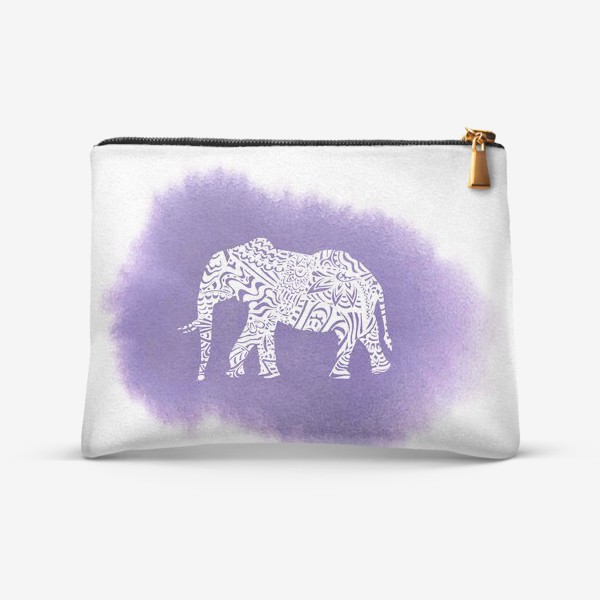 Косметичка «African Elephant On Violet Background»