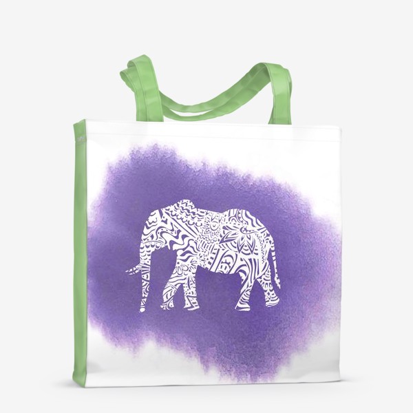 Сумка-шоппер «African Elephant On Violet Background»