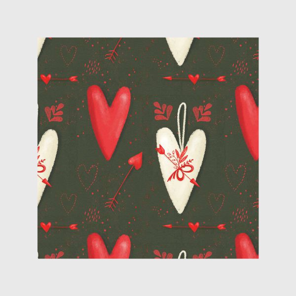 Скатерть «Паттерн день святого Валентина, 14 февраля, сердечки, любовь, сердце. Весна. Интерьерный рисунок, шторы, скатерть»