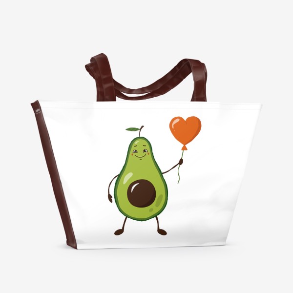 Пляжная сумка «Авокадо с шариком сердечком»