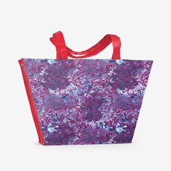 Пляжная сумка «Кружево. Цветы мальвы.»