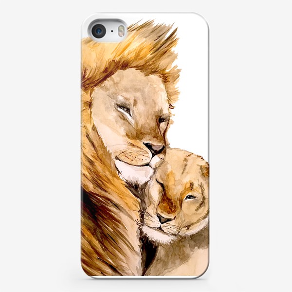 Чехол iPhone «Львы львица  лев 14 февраля День влюбленных романтика пара любовь »
