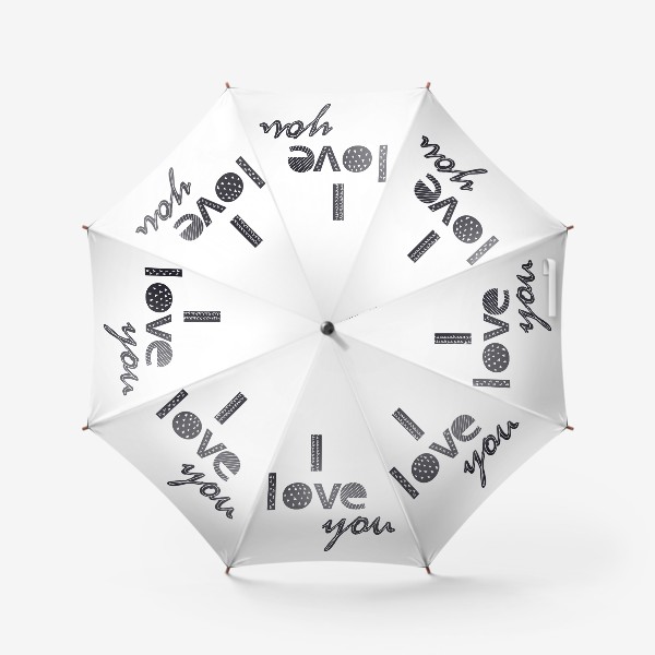 Зонт «Я тебя люблю. Надпись в скандинавском стиле»