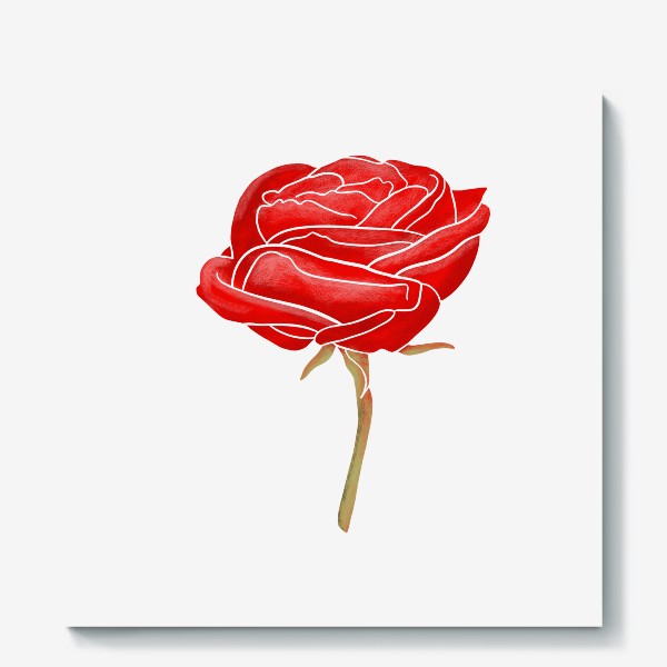 Холст &laquo;Роза в винтажном стиле. Ретро. Растения, цветок, цветочек. Подарок на 8 марта, бабушке, девушке, жене. День влюбленных. &raquo;