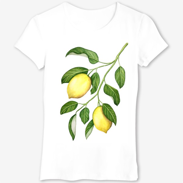 Футболка «Ветка с лимонами. Акварель.»