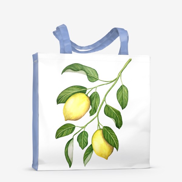 Сумка-шоппер «Ветка с лимонами. Акварель.»