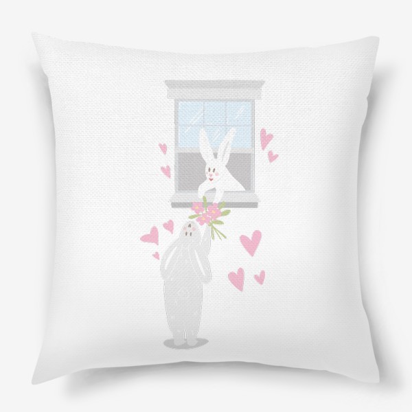 Подушка «Влюбленные кролики»