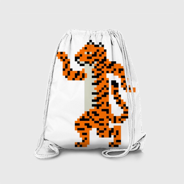 Рюкзак «Тигр танцует. Веселый тигренок празднует Рождество. Символ Нового года в пикселях»