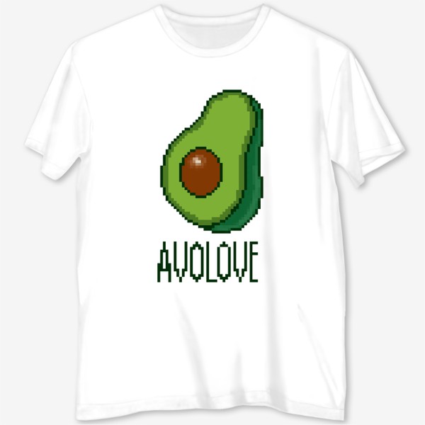 Футболка с полной запечаткой «Авокадо в разрезе. Любовь к авокадо. Авокадо в пикселях»