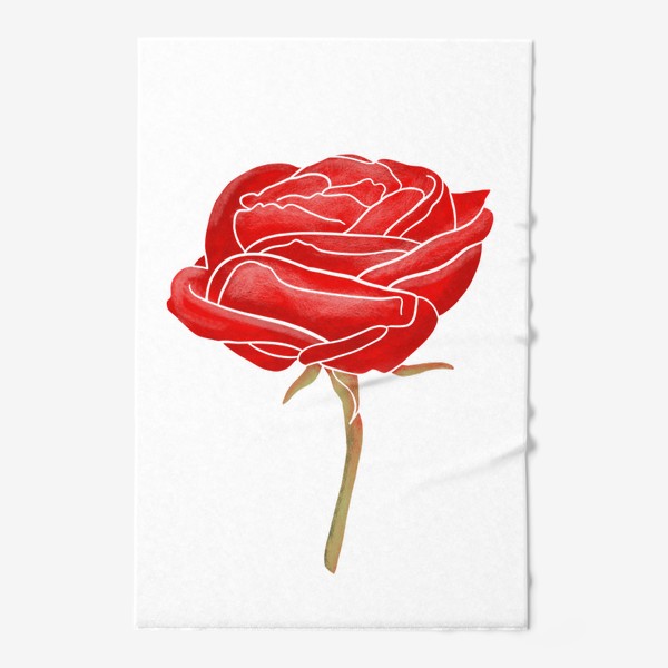 Полотенце &laquo;Роза в винтажном стиле. Ретро. Растения, цветок, цветочек. Подарок на 8 марта, бабушке, девушке, жене. День влюбленных. &raquo;