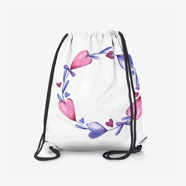 Рюкзак «Венок из тюльпанов-сердечек.»