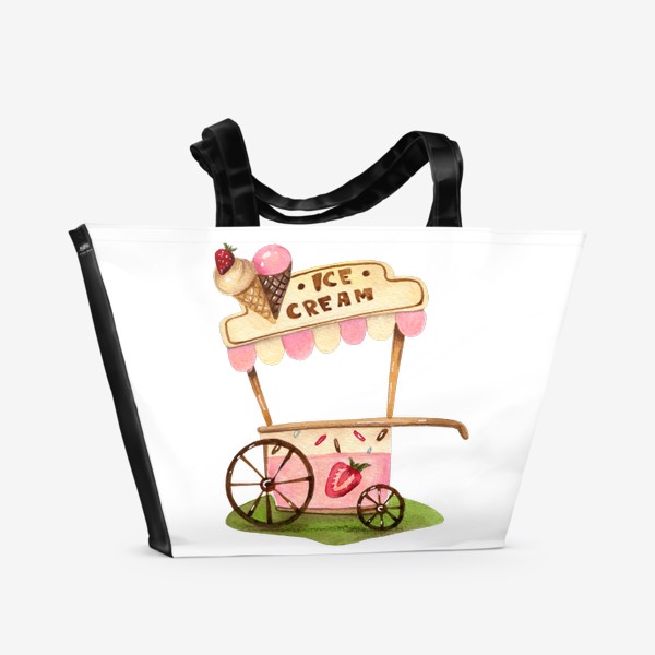 Пляжная сумка «Тележка с мороженым»
