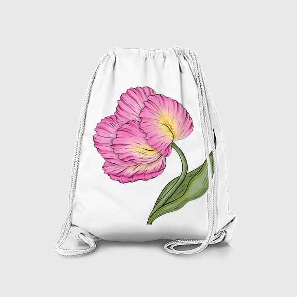 Рюкзак «Розовый тюльпан. Диджитал акварель.»