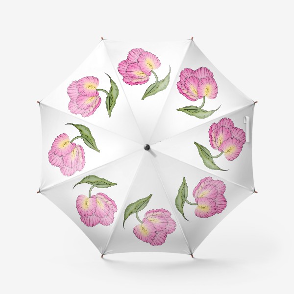 Зонт «Розовый тюльпан. Диджитал акварель.»