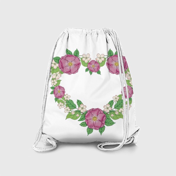 Рюкзак «Цветочная рамка в форме сердца»