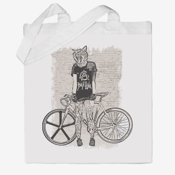 Сумка хб «Bike Punk Cat»