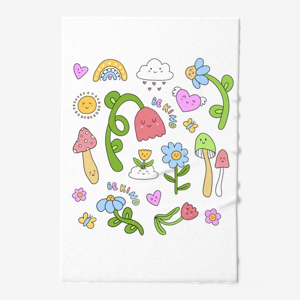 Полотенце «Абстракция (цветы,грибы) /Be Kind»