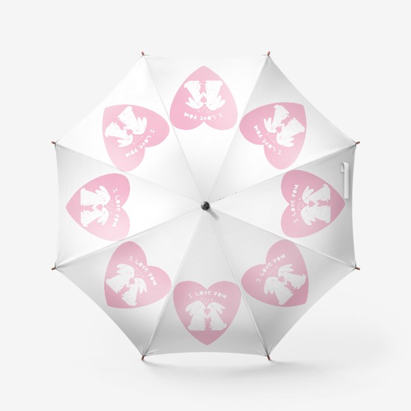 Зонт «Зайчики в сердечке»