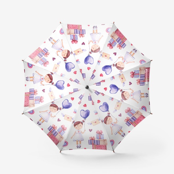 Зонт «Девочка с шариком. День влюбленных»