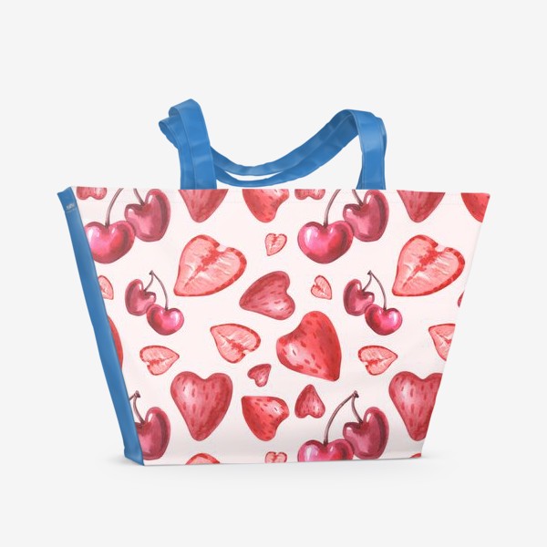 Пляжная сумка «Клубника и вишня»