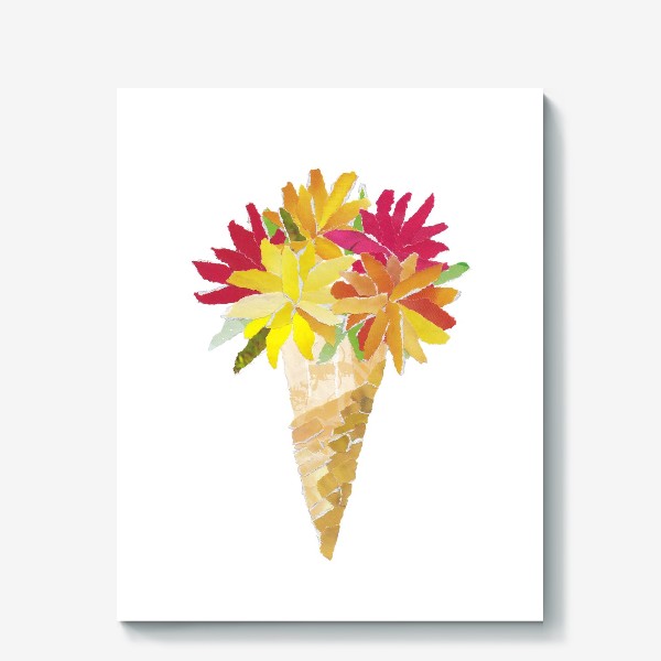 Холст «Весенние цветы. Мороженое. Лето»