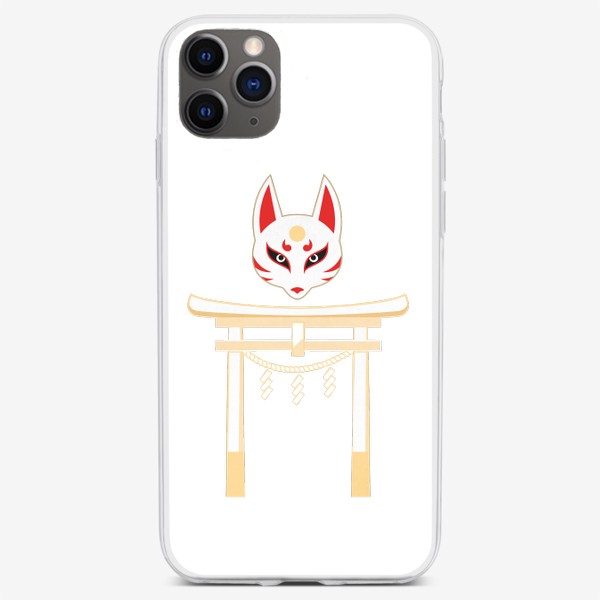 Чехол iPhone «Маска кицунэ и белая тория»