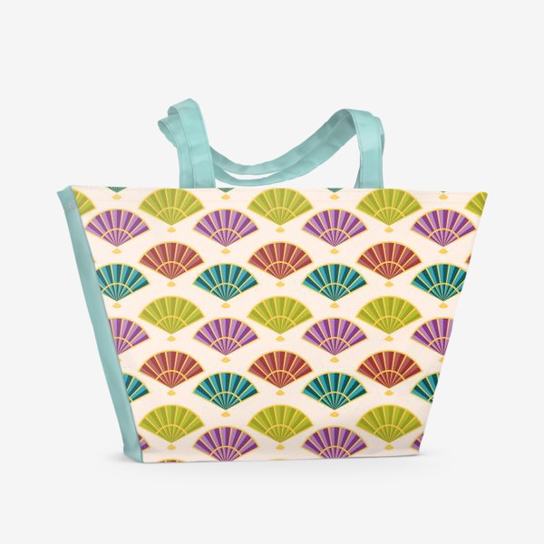 Пляжная сумка «Цветные японские веера»