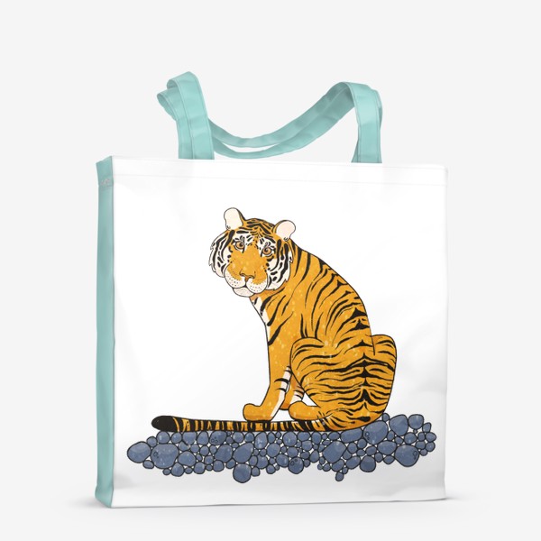 Сумка-шоппер «Тигр сидит на берегу»