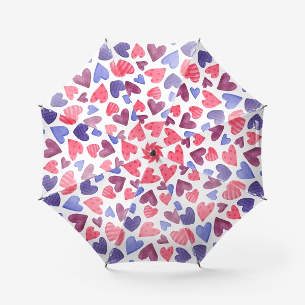 Зонт «Акварельные сердечки.»