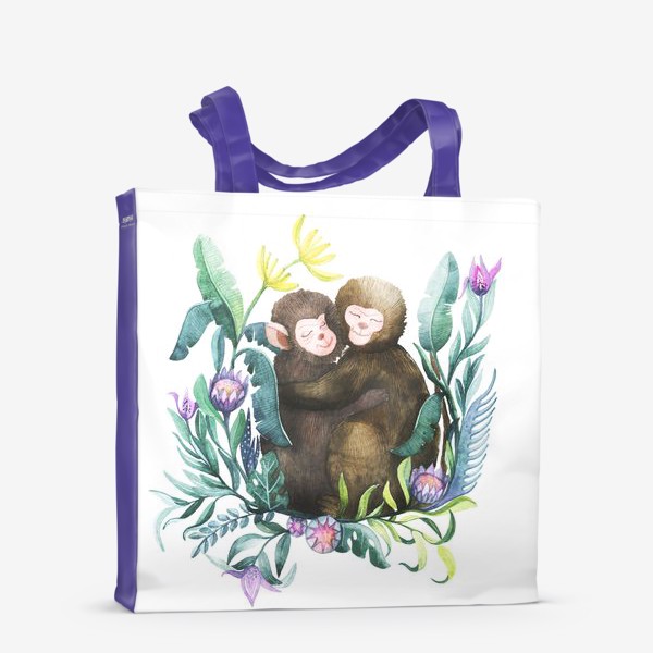 Сумка-шоппер «Влюбленные обезьянки»