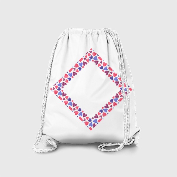 Рюкзак «Рамка с акварельными сердечками»