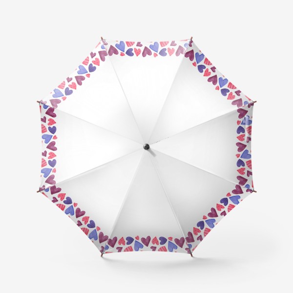 Зонт «Рамка с акварельными сердечками»