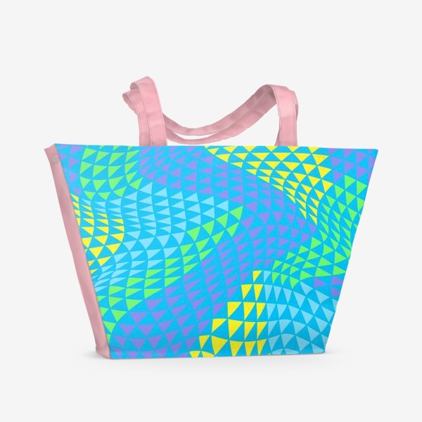 Пляжная сумка &laquo;Яркие треугольники, иллюзия, паттерн&raquo;